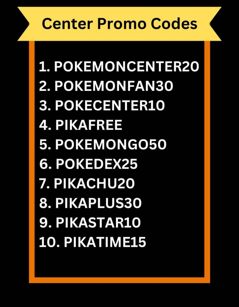 pokemon center promo gift codes